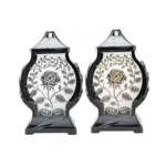 Znicz szklany Lampion róża 29 cm OBM mix