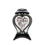 Znicz szklany Lampion serce szklane 34 cm mix