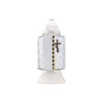 Znicz szklany Z 921W 34 cm złoty