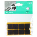 Podkladki filcowe 20 x 20 mm przyklejane brązowe 16 szt. suki