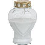 Znicz zalewany serce 18,7 cm biały