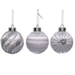 Bombka styropianowa 8 cm biała mix 1 szt.