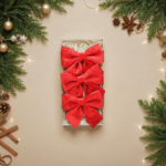 Kokarda 3 sztuki czerwona 12 x 13 cm