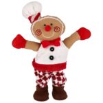 Ciastek chłopiec tańczący i grający czerwono-brązowy 40 cm