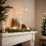 Laski cukrowe ozdoba LED 76 cm biało-czerwony