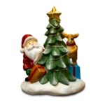 Mikołaj z choinką i reniferem OY0642318-15.5 12 x 9 x 15,5 cm wielokolorowy