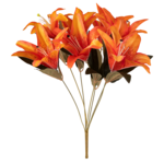 Lilia bukiet sztuczny 7 główek 45 cm pomarańcz