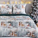 Komplet pościeli świątecznej Fairyland zimowy krajobraz 160 x 200 cm + 2 poszewki na poduszkę