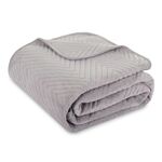 Narzuta Caden 200 x 220 cm jodełka welurowa srebrny