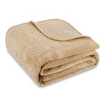 Narzuta Caden 200 x 220 cm jodełka welurowa beżowy