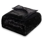 Koc Yasemin 200 x 220 cm akrylowy jednolity ciepły czarny