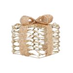 Dekoracja prezent 20 LED 15 x 15 x 17 cm złoty