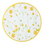 Deska ceramiczna Kaczeńce okrągła 20 cm kremowo-żółty