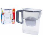 Dzbanek filtrujący Basic Aquaphor Kompakt 2,4 l z wkładem B100-25 Maxfor ze zdejmowaną rączką szary