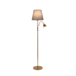 Lampa nocna Artemis 150 cm szary abażur złota podstawa