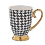 Kubek COCO 300 ml na stopce pepitka biało-czarny