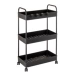 Regał na kółkach 1943 czarny 3 kosze + 4 haczyki AWD INTERIOR