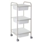 Regał na kółkach 2008 z pojemnikami biało-beżowy AWD INTERIOR