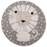 Dywan Elio 120cm koło lew ivory szary