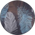 Dywan Print 3D 80 cm koło pióra wielokolorowy