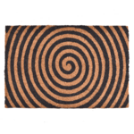 Wycieraczka kokosowa z nadrukiem spirala 40 x 60 cm czarno-brązowy