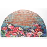 Wycieraczka półokrągła Kwiaty 45 x 75 cm wielokolorowy