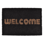 Wycieraczka kokosowa z nadrukiem Welcome 40 x 60 cm czarno-brązowy