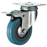 Zestaw jezdny z kołem szarym śr. 50mm/40kg płytka z hamulcem