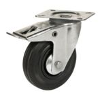 Zestaw jezdny z kołem czarnym 125mm/125kg płyta obrotowa z hamulcem