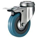 Zestaw jezdny z kołem szarym śr. 100mm/65kg otwór mocujący z hamulcem