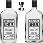 Butelka Piersiówka 0,5 l z zakrętką nadruk Bimber PRL 1 szt.