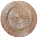 Taca dekoracyjna 33 x 33 cm srebrna/złota