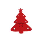 Etui na sztućce 20 x 17 x 0,2 cm choinka czerwona 4 sztuki