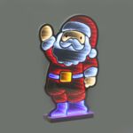 Figura ozdobna Mikołaj LED czerwono-biały 25 x 39 cm