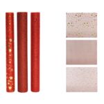 Materiał ozdobny poliestrowy mix 3 rodzajów 35 x 200 cm czerwony