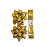 Zestaw do pakowania prezentów wstążka 2 m i 2 kokardki różne kolory