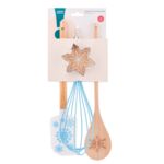 Zestaw do pieczenia szpatułka, wykrawacz, trzepaczka, łyżka drewniana