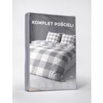 Pościel mikrofibra 160 x 200 cm 5266 A krata biało-szara