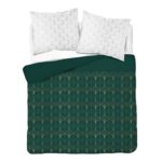 Pościel mikrofibra 160 x 200 cm 5468 A biało-zielony