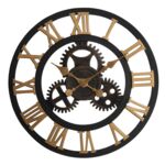 Zegar ścienny Nero 58 x 4 cm czarno-złoty