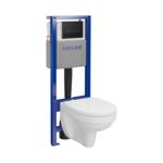 Zestaw stelaż podtynkowy z miską WC Cersania Simpleon C713 SYSTEM 40 MECH WHB414 deska PP przycisk czarny mat MITO