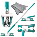 Mop obrotowy wielofunkcyjny płaski wyciskany x zielony z 3 wkładami