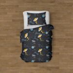 Komplet pościeli bawełnianej Galactic 160 x 200 cm + 70 x 80 cm niebieski