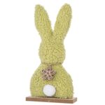 Figurka tekstylna boucle zając 12 x 5 x 25 cm zielony