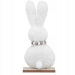 Figurka tekstylna boucle zając 25,5 cm biały