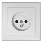 Gniazdo pojedyncze z uziemieniem jowisz srebrne IP20
