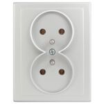 Gniazdo podwójne z uziemieniem jowisz srebrne IP20 4 x 8 x 10 cm