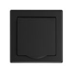 Gniazdo pojedyncze z uziemieniem IP44 z klapką jowisz czarny mat