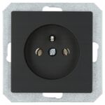 Gniazdo pojedyncze 2p z uziemieniem czarny medium IP20