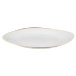 Talerz płytki Quadro gold 28 cm biały